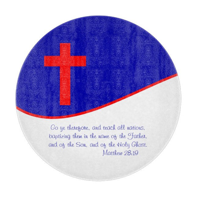 Christian Flag Inspired Cutting Board (Front)