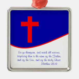 Christian Flag Inspired Metal Tree Decoration