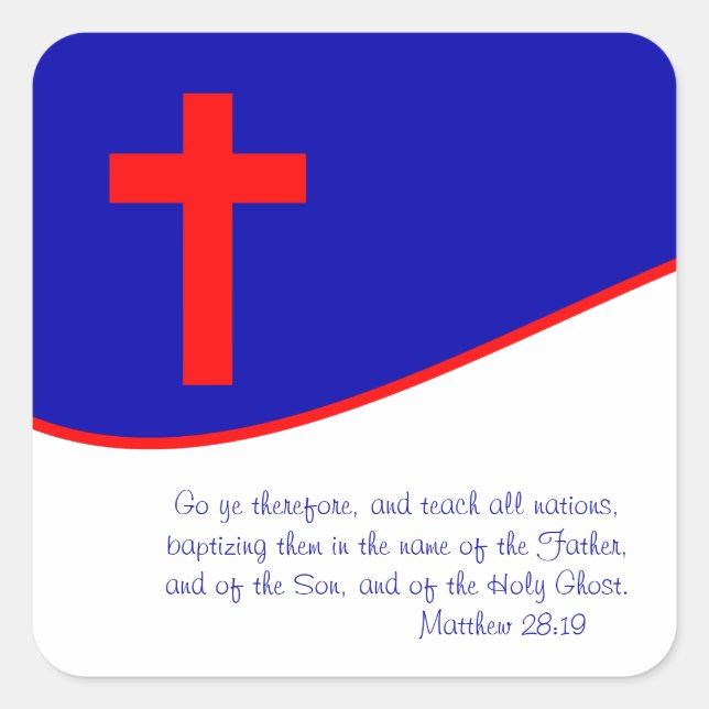 Christian Flag Inspired Square Sticker (Front)