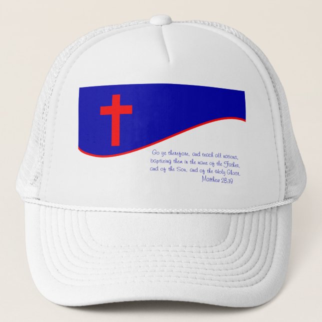 Christian Flag Inspired Trucker Hat (Front)