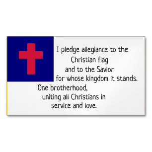 Christian Flag Pledge Magnetic Business Card