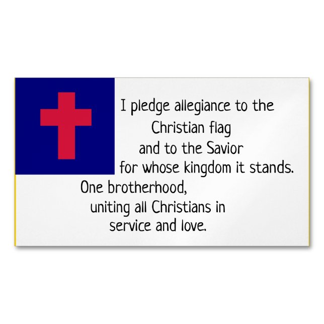 Christian Flag Pledge Magnetic Business Card (Front)
