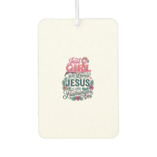 Christian Flamingo Girl Vintage Car Air Freshener