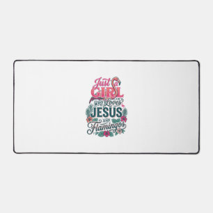 Christian Flamingo Girl Vintage Desk Mat