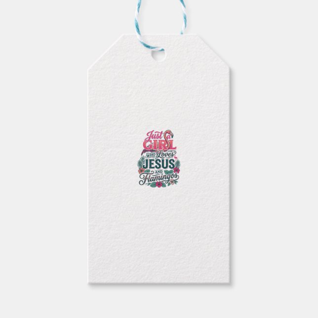 Christian Flamingo Girl Vintage Gift Tags (Front)