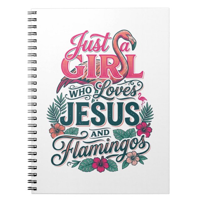 Christian Flamingo Girl Vintage Notebook (Front)