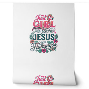 Christian Flamingo Girl Vintage Wallpaper