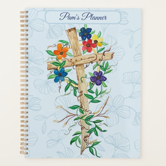 Christian Floral Cross  Planner (Front)