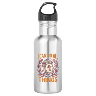 Christian Floral Faith Quote Vintage Shirt Design_ 532 Ml Water Bottle