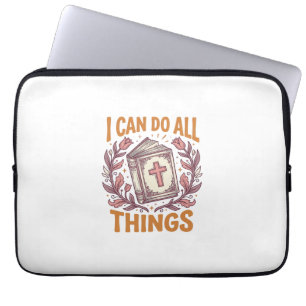 Christian Floral Faith Quote Vintage Shirt Design_ Laptop Sleeve