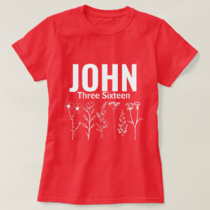 Christian Floral John Three Sixteen (3:16) T-Shirt