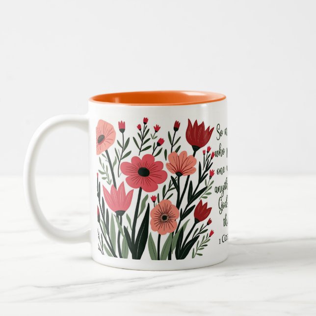 Christian Floral Mug (Left)
