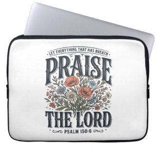 Christian Floral Praise the Lord Psalm 150_6 Laptop Sleeve