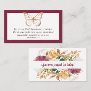 Christian Floral You Were Prayed For Business Card