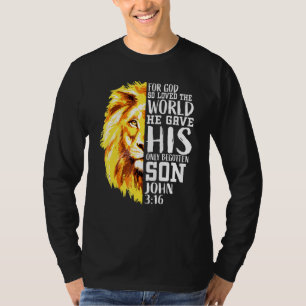 Christian For Men Lion Of Judah Graphic God John 3 T-Shirt