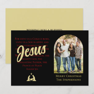 Christian FOR UNTO US Isaiah Photo Christmas Holiday Card
