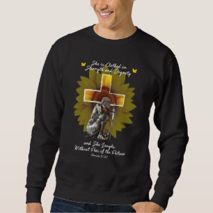 Christian  For Women Cross  Bible Verse Sunflower Sweatshirt