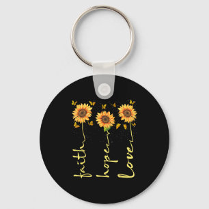 Christian For Women Sunflower Faith Hope Love Key Ring
