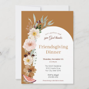 Christian Friendsgiving Dinner Elegant Invitation