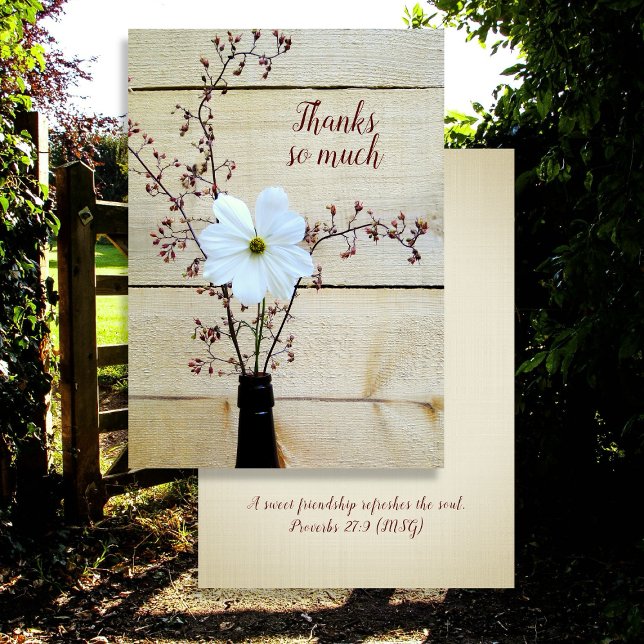 Christian Friendship Thank You Card Rustic Flower (Creator Uploaded)