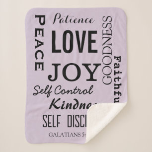 Christian Fruit Of The Spirit, Galatians 5:22-23 Sherpa Blanket