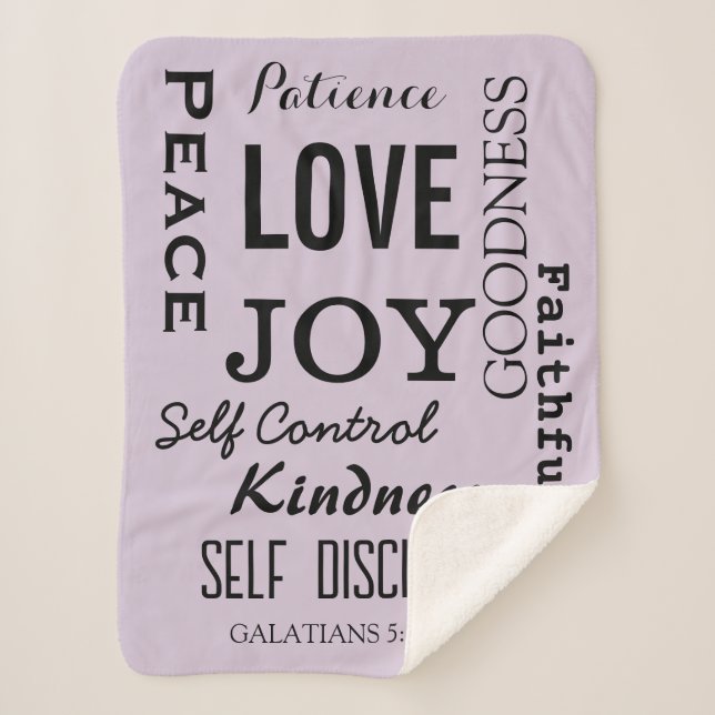 Christian Fruit Of The Spirit, Galatians 5:22-23 Sherpa Blanket (Front)