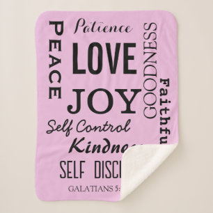 Christian Fruit Of The Spirit, Galatians 5:22-23 Sherpa Blanket