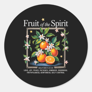Christian Fruit Of The Spirit Vintage Fruit Orange Classic Round Sticker