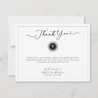 Christian Funeral Card Golden Blue Floral 