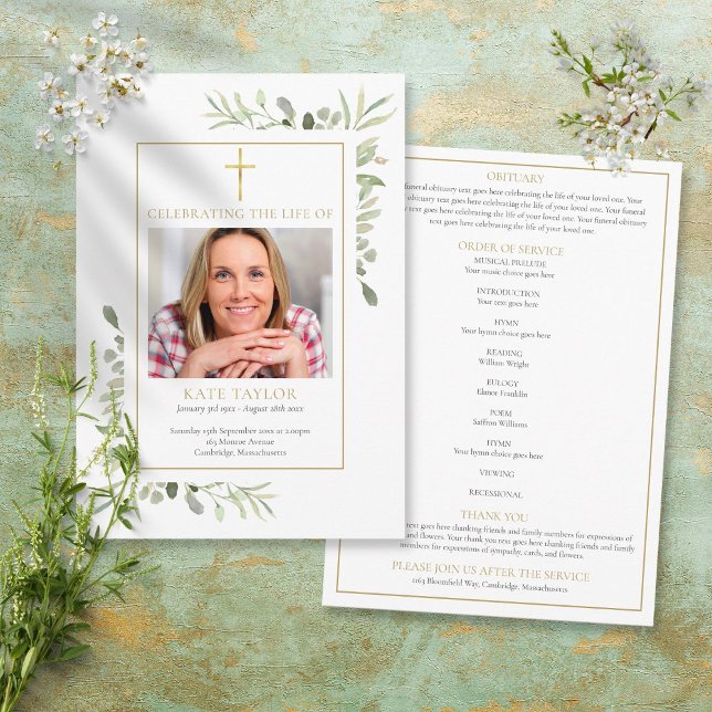 Christian Funeral Memorial Order Of Service Programme (Creator Uploaded)