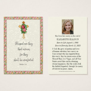 Christian Funeral Memorial Prayer Roses