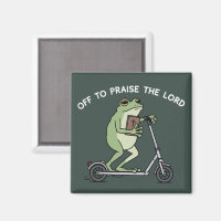 Christian Funny Frog Off To Praise The Lord Bible