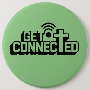 Christian Get Connected 6 Cm Round Badge