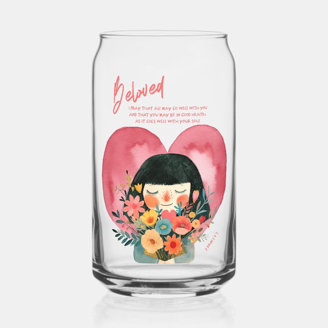 Christian Gift glass with encouraging Bible Verse (Back)