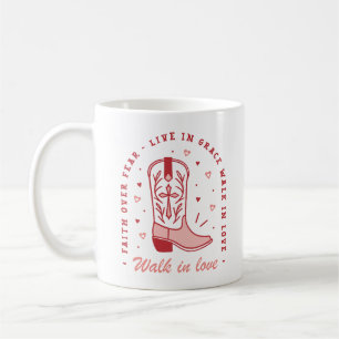 Christian girl quotes walk in love pink aesthetic coffee mug