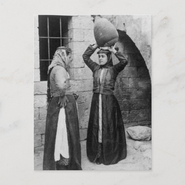 Christian Girls in Nazareth Postcard (Front)