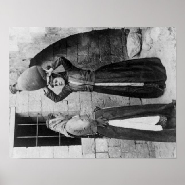 Christian Girls with Water Jug in Nazareth Poster (Front)