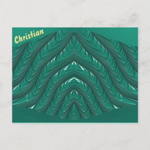CHRISTIAN ~ Glossy Postcard 3D Green Zany