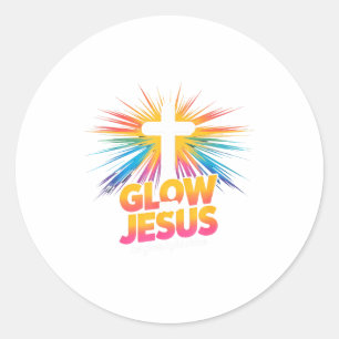 Christian Glow For Jesus Let Your Light Shine Fait Classic Round Sticker