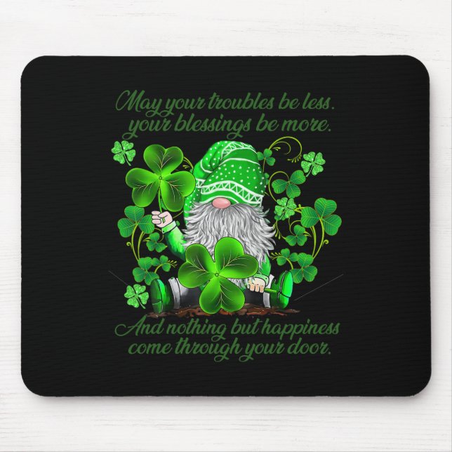Christian Gnome St Patricks Day Irish Blessing Lep Mouse Pad (Front)
