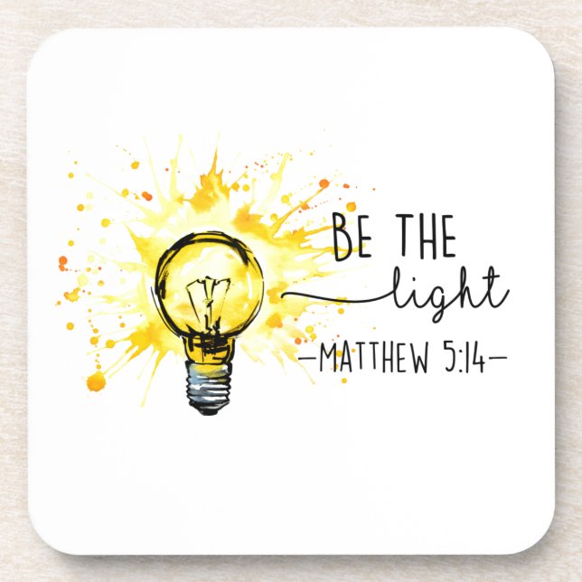 Christian God Be the Light Inspiration Coaster (Front)