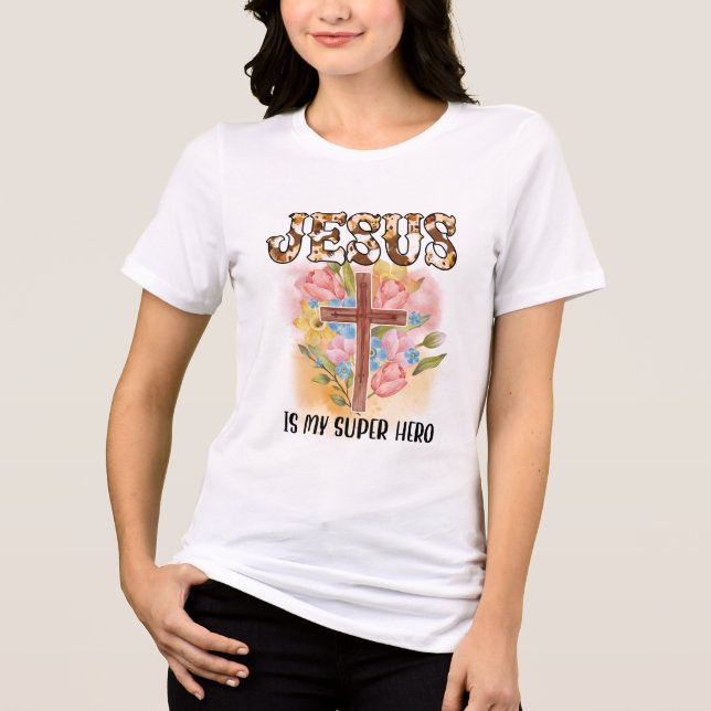 Christian God Customised Jesus Saves Tri-Blend Shirt (Front)