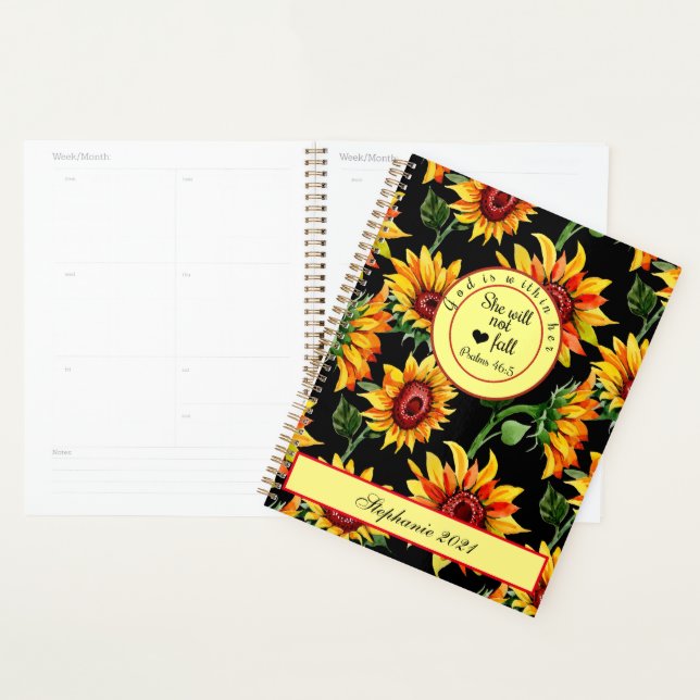 Christian God Is Within Her Fall Sunflower 2022 Planner (Display)