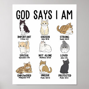 Christian God Say I Am Cat Jesus Teen Girl Women T Poster