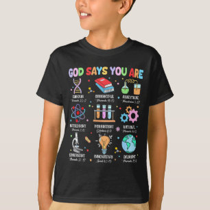 Christian God Says I Am Bible Verse Science Biolog T-Shirt