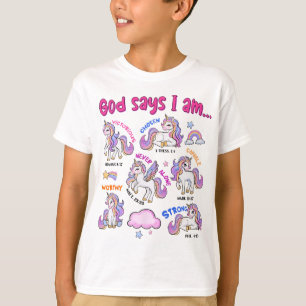 Christian God Says I Am Unicorn Bible Verse Religi T-Shirt