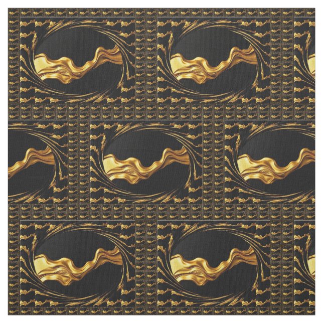 Christian Gold Black Monochrome Decor Fabric By Ya (Swatch)