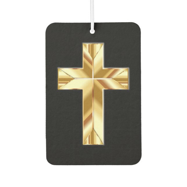 Christian Gold Cross Car Air Freshener (Front)