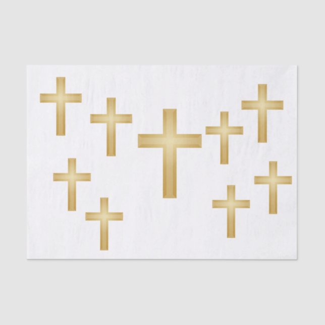 Christian Gold Cross Tissue Paper (Front)