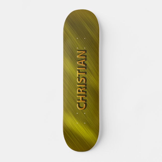christian gold custom skateboard deck (Front)